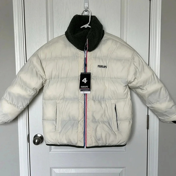 NWT Fourlaps 4 Reversible Polar Quilted Sherpa Down Filled Winter Jacket Size M - Picture 5 of 15
